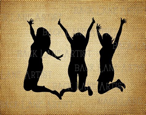 Best Friends Besties Silhouette Clipart Illustration Instant - Etsy ...