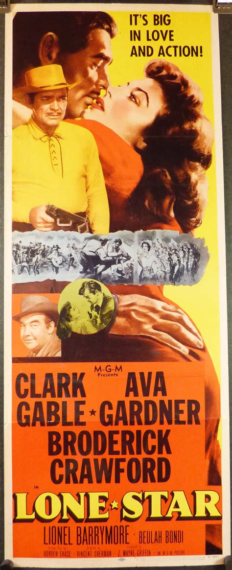 LONE STAR, Original Western Movie Poster starring Clark Gable & Ava ...