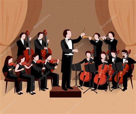 Orquesta sinfónica plana vector, gráfico vectorial © macrovector imagen ...