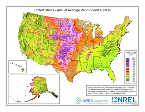 Wind Speed Map for the U.S. - Vivid Maps