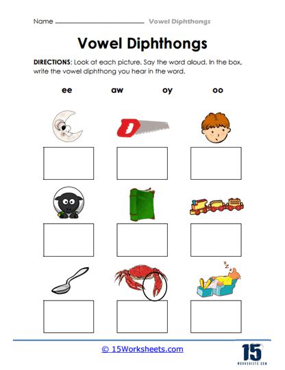 Vowel Diphthongs Worksheets - 15 Worksheets.com