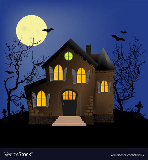 Halloween scene Royalty Free Vector Image - VectorStock