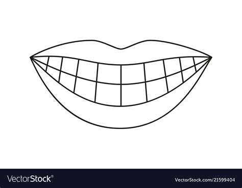 Line art black and white woman healthy smile Vector Image