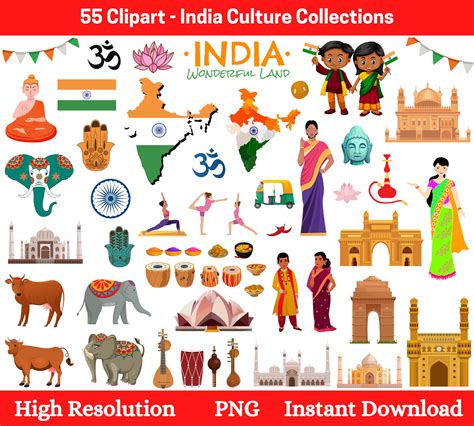 India Clipart India Culture Clipart Country Clipart Travel | Etsy