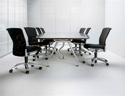 White Modern Large Conference Table - Ambience Doré