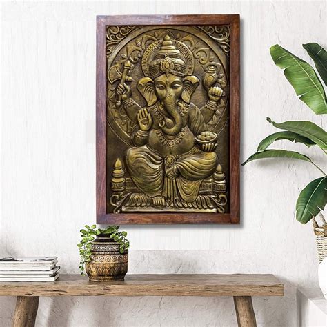 GANESHA WALL ART Ganesha Wall Decor Good Luck Decor Art & Collectibles ...