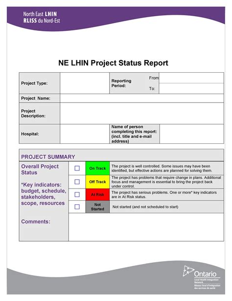 Project Status Report Template In Excel