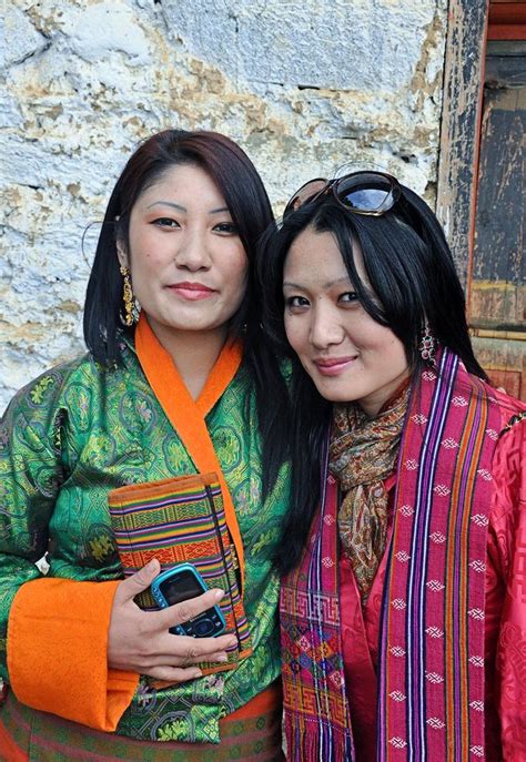 Beautiful Bhutanese Women in their Traditional Dress! | Traditional ...