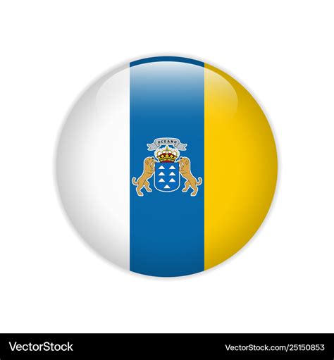 Flag canary islands button Royalty Free Vector Image