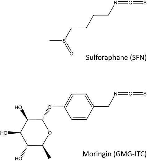 Structure of the natural isothiocyanates sulforaphane (SFN) and ...