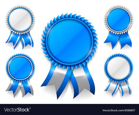 Blue award medals Royalty Free Vector Image - VectorStock