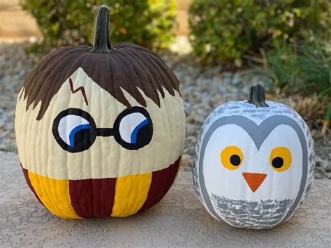 Halloween Pumpkins- Harry Potter & Hedwig | Halloween pumpkins painted ...