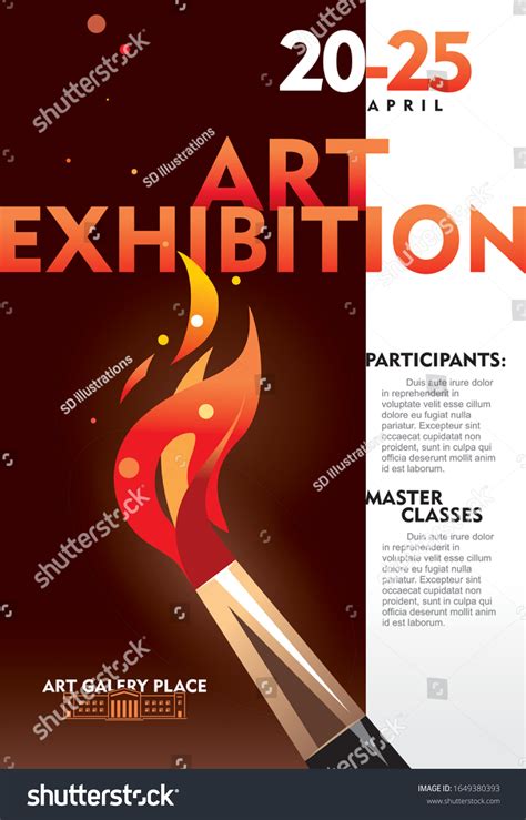 Art Exhibition Poster Design Concept Fire Stock Vector (Royalty Free ...