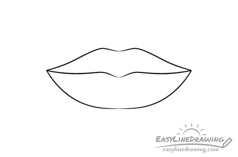 How to Draw Lips Step by Step - EasyLineDrawing