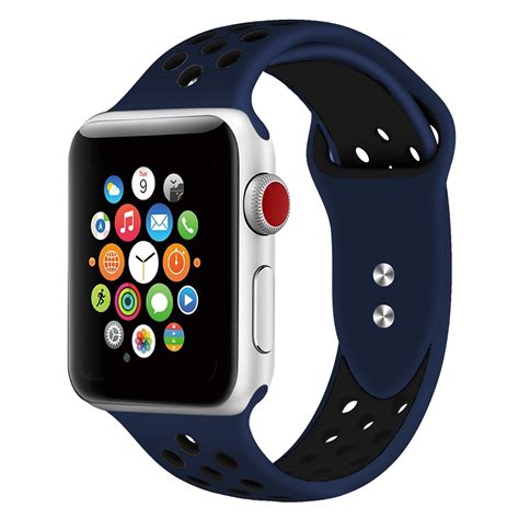 Silicone Sport Band for Apple Watch Band 38mm 40mm 42mm 44mm ...