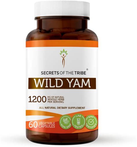 Amazon.com: Secrets of the Tribe Wild Yam Capsules 1200 mg Responsibly ...