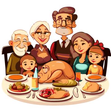 Cartoon Thanksgiving Dinner Family Background, Thanksgiving Picture ...