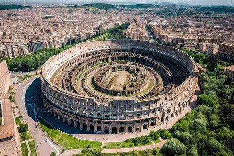 Aerial footage of Coliseum Colosseum, Rome, Italy. illustration ...