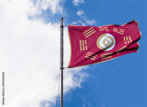 Kingdom of Joseon - Flag of the King of Joseon - Waving Flag Stock ...