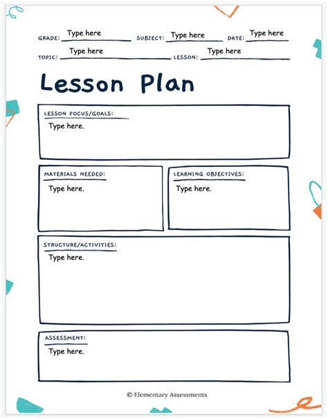 Free Editable Lesson Plan Templates