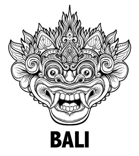 Barong. Traditional Ritual Balinese Mask. Vector Decorative Ornate ...