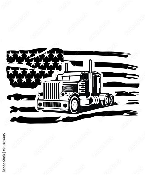 semi truck svg, truck svg, truck driver svg, truck clipart, American ...