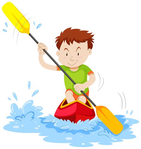 Man kayaking on the river 371553 Vector Art at Vecteezy