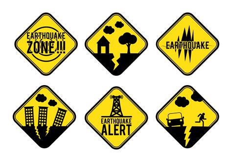 Earthquake Alert Sign Vector - Download Free Vector Art, Stock Graphics ...