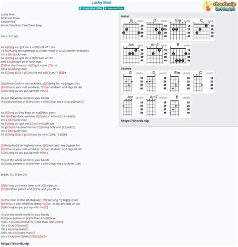 Chord: Lucky Man - tab, song lyric, sheet, guitar, ukulele | chords.vip