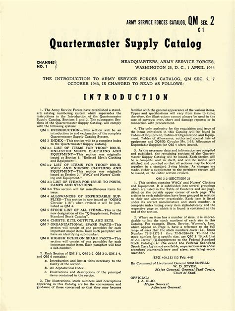 Quartermaster Supply Catalog QM 3-2 - 1943 : Headquarters, Army Service ...