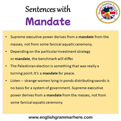 Sentences with Mandate, Mandate in a Sentence in English, Sentences For ...