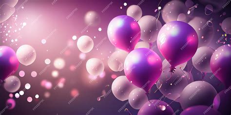 Premium Photo | Pink birthday balloons over abstract background ai ...