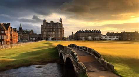 Bridge Is Found Next To A Golf Course Background, Picture Of St Andrews ...