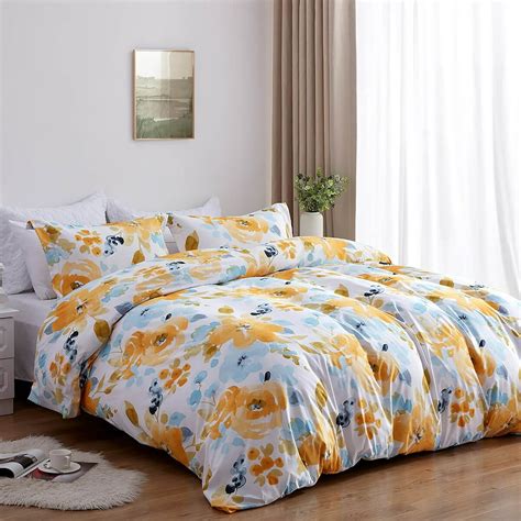 Floral Duvet Cover Set Yellow Flower Twin - Walmart.com - Walmart.com