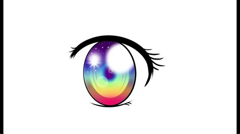 Draw rainbow anime eye( ibispaint). رسم عين أنمي ملونة - YouTube