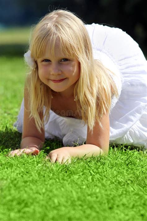 Smiling Little Girl Outdoor Stock Image - Image of field, nature: 16538617