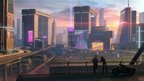 1920x1080 Cyberpunk 2077 Sunset Over Night City Laptop Full HD 1080P ...