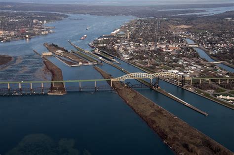 The Sault Ste. Marie International Bridge, which connects Ontario ...