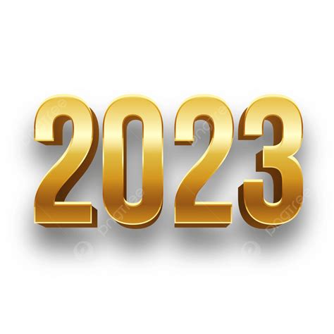 Dourado 2023 Feliz Ano Novo 3d Texto Tipografia Letras Saudações Png ...