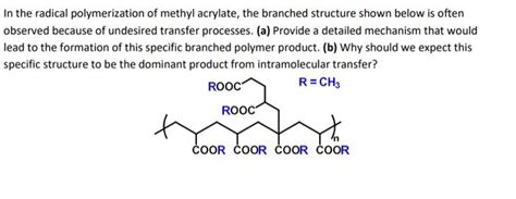 Solved In the radical polymerization of methyl acrylate, the | Chegg.com