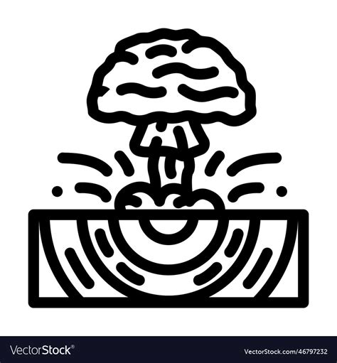 Explosion earthquake disaster line icon Royalty Free Vector