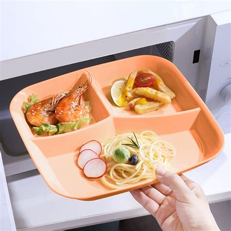 Pklyzj Divided Plates for Adults 9.8in,Wheat Straw Deep Dinner Plates ...