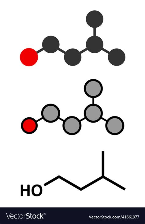 Isoamyl alcohol molecule Royalty Free Vector Image