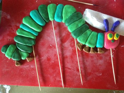 My fondant Very Hungry Caterpillar cake topper. | Hungry caterpillar ...