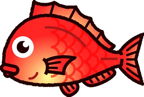 鯛のイラスト｜かわいい魚イラスト｜魚｜素材のプチッチ