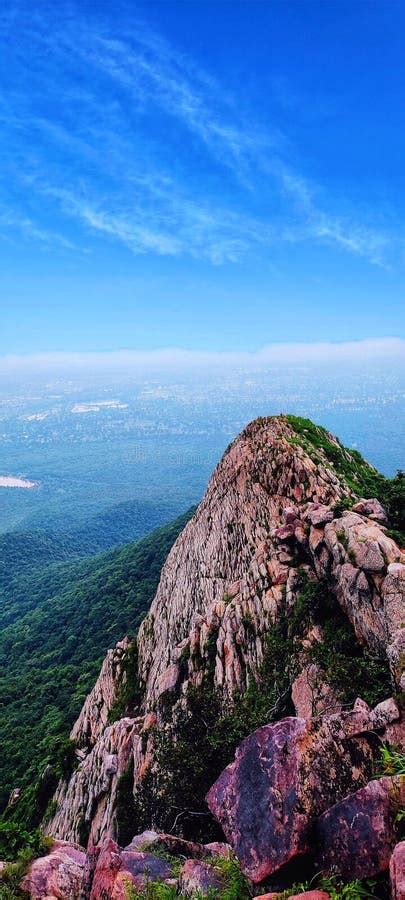 At the Top of the Mountain Dalha Pahad Stock Image - Image of adventure ...