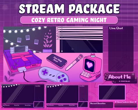 Animated Twitch Overlay Stream Overlay Package Cute Retro - Etsy