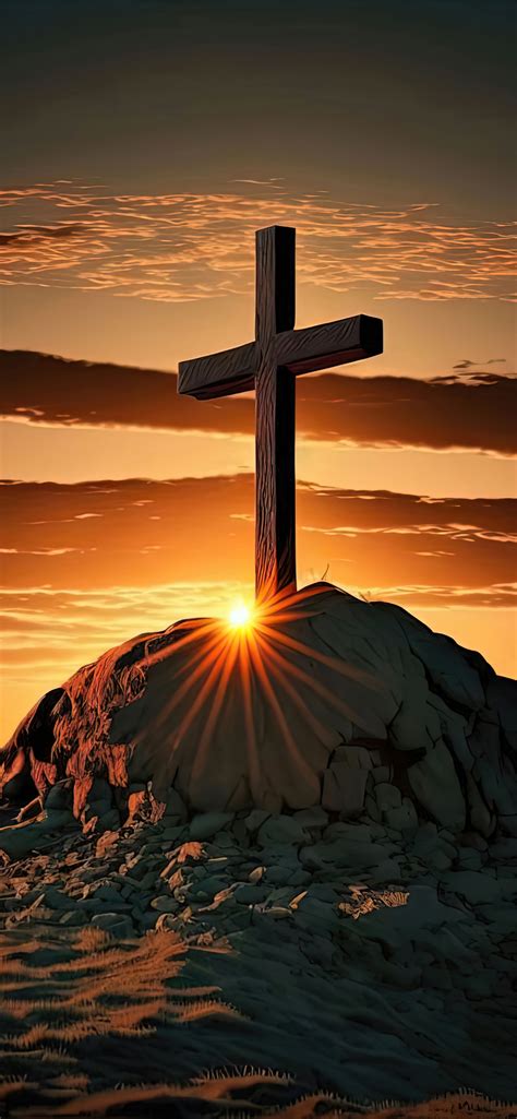 Christian cross Wallpaper 4K, AI art, Sunset, Jesus Cross