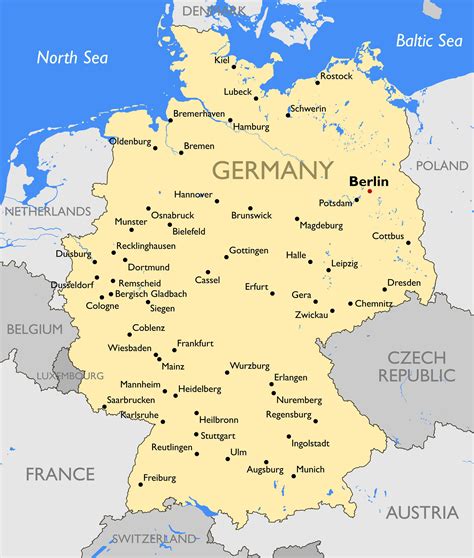 Free Printable Map Of Germany With Cities