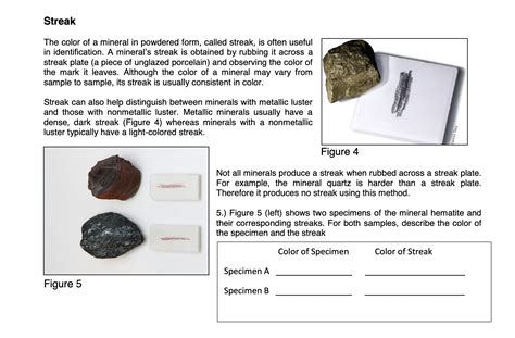 Solved StreakThe color of a mineral in powdered form, called | Chegg.com